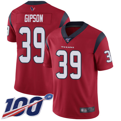 Houston Texans Limited Red Men Tashaun Gipson Alternate Jersey NFL Football #39 100th Season Vapor Untouchable